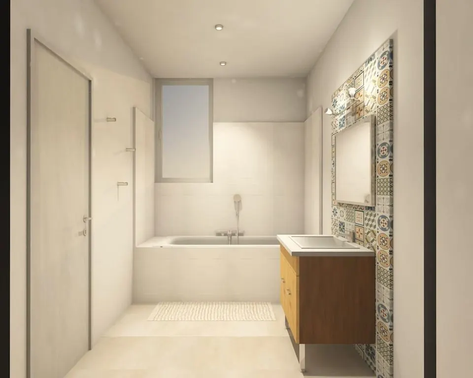 Image de synthèse d'un projet de salle de bains